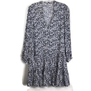 Zara Printed V-Neck Mini Dress in Black/White